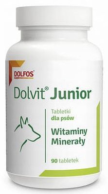 Долвiт Юніор Долфос Dolvit Junior Dolfos вітамінний комплекс для нормального росту цуценят, 90 таблеток 669 фото