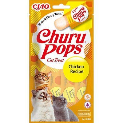 Ласощі INABA "Churu Pops" для котів, з куркою 4*15 гр EU712 фото