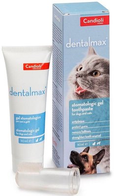 Кандиоли Дентал Макс Candioli DentalMax гель для зубов и десен собак и кошек, 50 мл гель + Щётка на палец (PSE5192) 4009 фото
