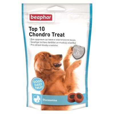 Beaphar Top 10 Chondro Treat (Joint Problems) харчова добавка з глюкозаміном для суглобів собак, 150 гр (12633) 7296 фото