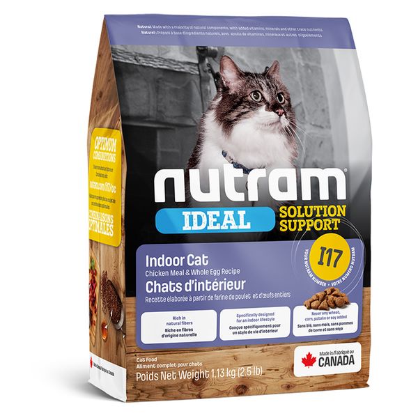 Нутрам I17 Nutram Ideal SS Indoor Cat сухий корм холістик з куркою для котів, що живуть у приміщенні, 1,13 кг (I17_(1,13kg) 6408 фото