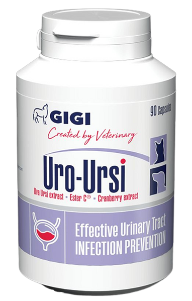 Уро-Урсі Gigi Uro-Ursi для профілактики лікування сечокам'яної хвороби собак і кішок, 90 капсул 4904 фото