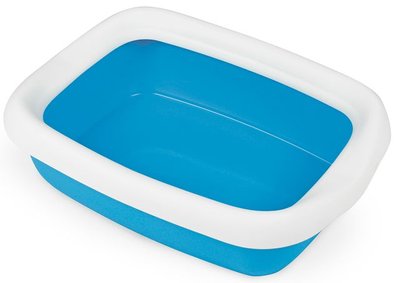 Туалет-лоток Бета 43*31*12 см Beta пластиковий з рамкою для кішок, колір синій 5137 фото