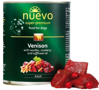 Нуево 800 гр Nuevo Adult Dog Venison консервированный корм с олениной, брусникой для собак, упаковка 6 банок (95002) 4737 фото