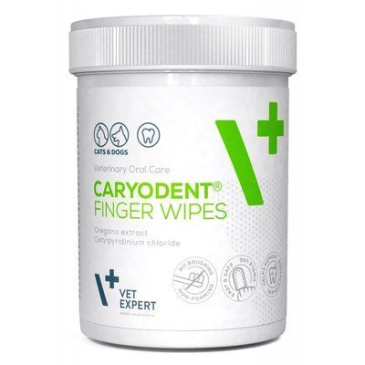 КериоДент VetExpert Caryodent Finger Wipes салфетки для чистки зубов и десен у кошек и собак, 50 салфеток 11532 фото