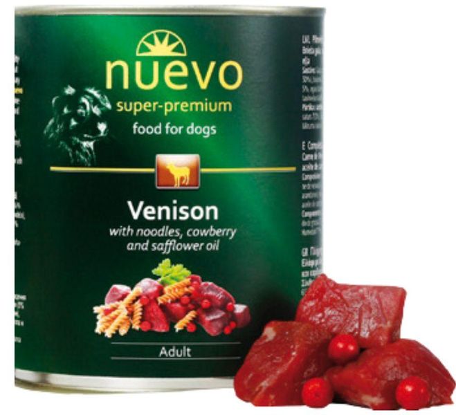 Нуево 800 гр Nuevo Adult Dog Venison консервированный корм с олениной, брусникой для собак (95002) 4737 фото
