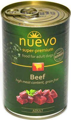 Нуево 400 гр Nuevo Dog Adult Beef консервированный корм с говядиной для взрослых собак, упаковка 6 банок (95004) 3944 фото