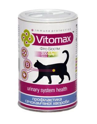 Витомакс Профилактика мочекаменной болезни Vitomax витамины для кошек, 300 таблеток 11737 фото
