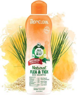 Шампунь Максимальна сила TropiClean Natural Flea & Tick Maximum Strenght от блох и клещей для собак, 592 мл (202573) 7194 фото