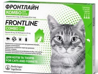 Фронтлайн Комбо Frontline Combo краплі від бліх та кліщів для кішок, 3 піпетки 85 фото
