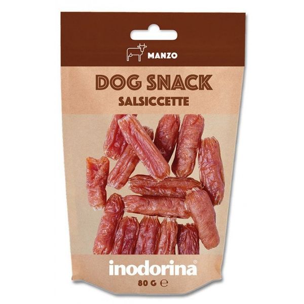Inodorina Dog Snack Salsiccette Manzo лакомство для собак говяжьи колбаски, 80 гр (5200240009) 5738 фото