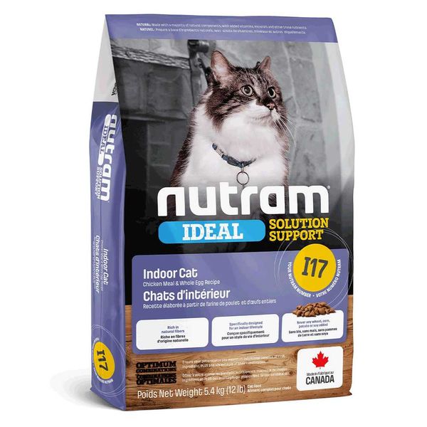 Нутрам I17 Nutram Ideal SS Indoor Cat сухой корм холистик с курицей для кошек живущих в помещении, 5,4 кг (I17_(5.4kg) 6410 фото