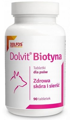Долвіт Біотин Долфос Dolvit Biotyna Dolfos для шкіри та шерсті собак, 90 таблеток 4991 фото