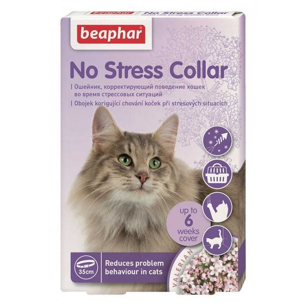 Нашийник антистрес Beaphar No Stress Collar Cat для зняття стресу і корекції поведінки у котів, 35 см (13228) 7353 фото