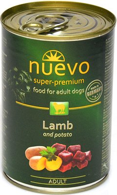 Нуево 400 гр Nuevo Dog Adult Lamb & Potato влажный корм с ягненком и картофелем для собак, упаковка 6 банок (95010) 3826 фото