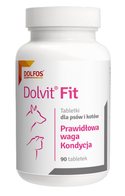 Долвіт Фіт Долфос Dolvit Fit Dolfos вітамінна добавка для контролю маси тіла у собак і котів, 90 таблеток 5073 фото