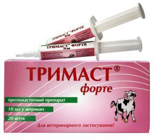 Тримаст Форте для лечения лактирующих коров, шприц-туба 10 гр, Биофарм 5036 фото