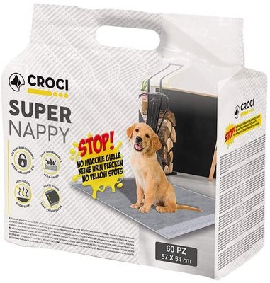 Пелюшки для собак Croci Super Nappy 57*54 з активованим вугіллям, 60 пелюшок в упаковці (C6128698) 6567 фото