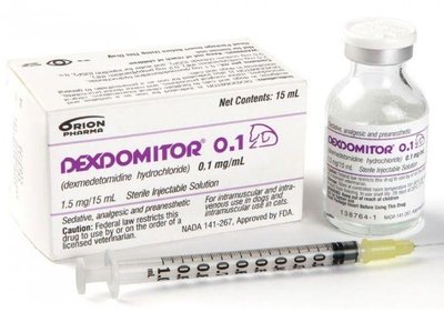 Дексдомітор 0.1 мг / мл Dexdomitor ін'єкційний для седативного ефекту і аналгезії у собак і кішок, 15 мл 3846 фото