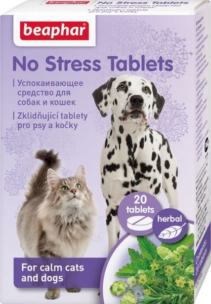 Beaphar No Stress Tablets Антистрес, заспокійливі таблетки для собак і котів, 20 таблеток (13218) 7412 фото