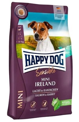 Happy Dog Mini Ireland беззлаковый сухой корм с лососем и кроликом для собак малых пород, 4 кг (61222) 6874 фото