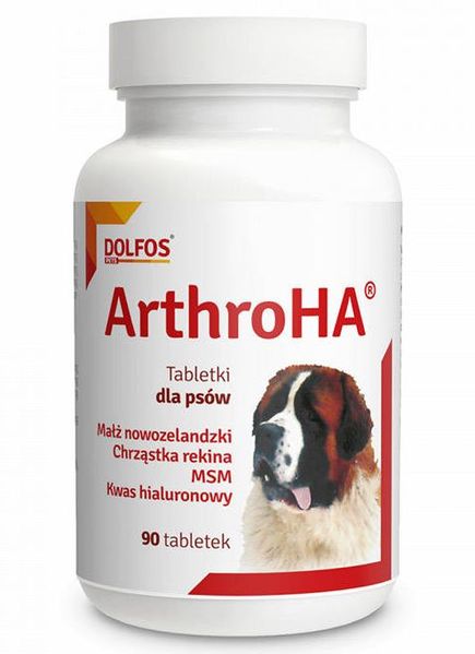 Артро ГК Arthro Ha Dolfos витамины с глюкозамином хондроитином и акульим хрящом для суставов собак, 90 таблеток 468 фото