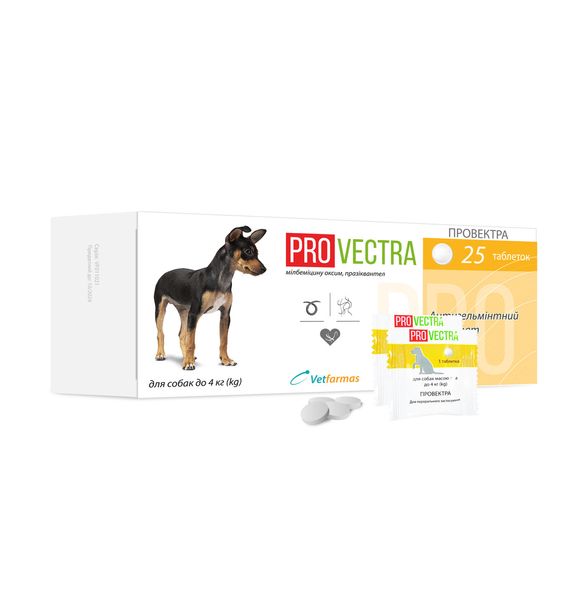 ПроВектра ProVectra от глистов для собак весом до 4 кг, 1 таблетка 4821 фото