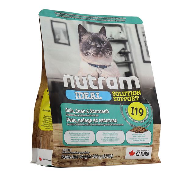 Нутрам I19 Nutram Ideal SS Skin Coat Stomach сухой корм для кошек с проблемами кожи, шерсти, желудка, 340 гр (I19_(340g) 6413 фото
