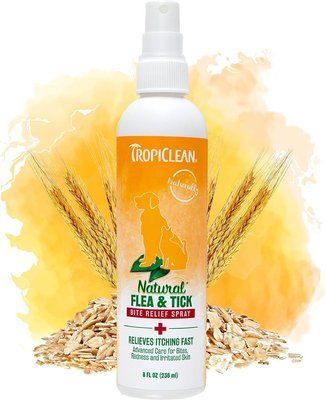 Спрей TropiClean Natural Flea & Tick Bite Relief Spray успокаивающий от блох и клещей для собак и кошек, 236 мл (320420) 7198 фото