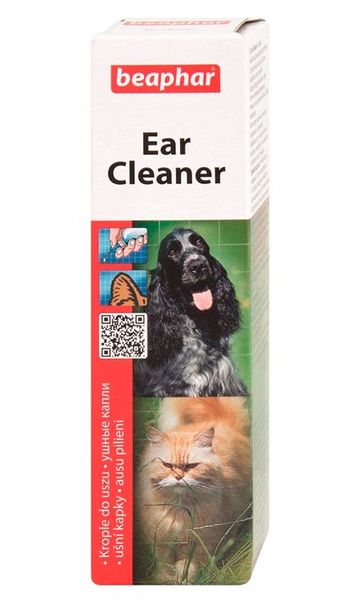 Ear Cleaner Beaphar капли для чистки ушей, удаления ушной серы и грязи у собак и кошек с 3 месяцев, 50 мл (12560) 7302 фото