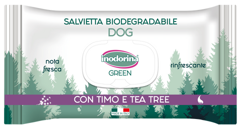 Inodorina Salv Green Rinfrescante серветки, що очищають з екстрактом чайного дерева для собак, 30 серветок (2300140001) 5725 фото