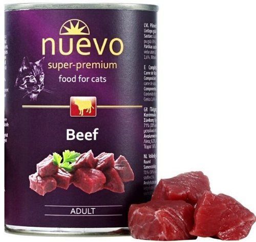 Нуево 400 гр Nuevo Cat Adult Beef вологий консервований корм з яловичиною для котів (95111) 7014 фото