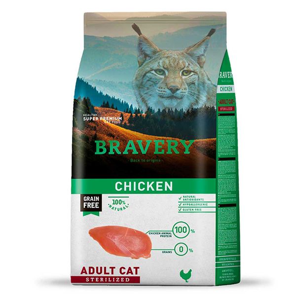 Бравери Bravery Chicken Sterilized сухой корм с курицей для стерилизованных кошек и кастрированных котов, 600 гр (7685) 6552 фото