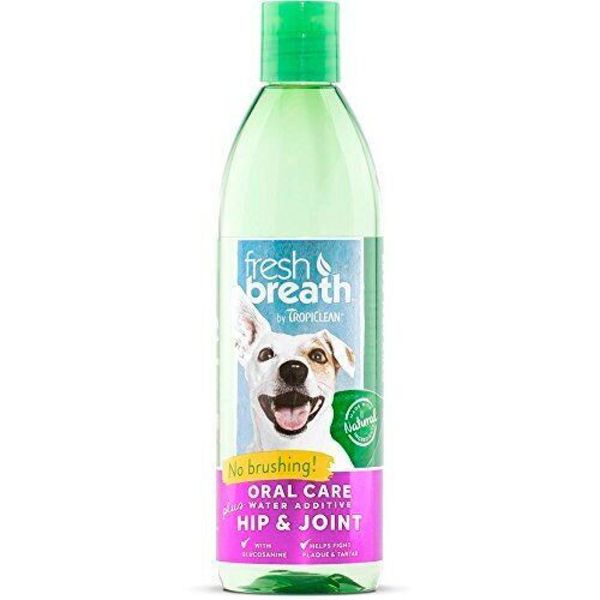 Добавка в воду Тропиклин TropiClean Fresh Breath + Hip & Joint "Поддержка суставов" с глюкозамином, для собак, 473 мл (001541)  5428 фото