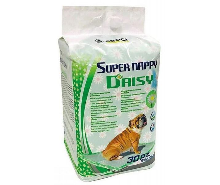 Пеленки для собак Croci Super Nappy Daisy 57*54 см с ароматом ромашки, 30 пелёнок в упаковке (C6028312) 5218 фото