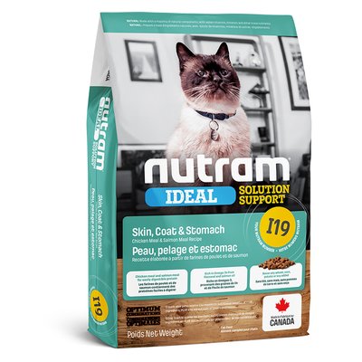 Нутрам I19 Nutram Ideal SS Skin Coat Stomach сухий корм для котів із проблемами шкіри, шерсті, шлунка, 20 кг (I19_(20kg) 6415 фото