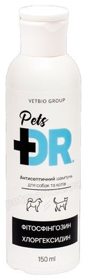 Доктор Петс Vetbio Dr.Pets антисептичний шампунь з фітосфінгозином, хлоргексидином для котів та собак, 150 мл 5600 фото