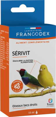 Витаминная добавка Francodex Serivit для зерноедных птиц в период линьки или выздоровления, 15 мл 7150 фото