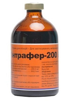 Интрафер-200 витамин В12 и железо для телят и поросят при железодефицитной анемии, 100 мл 6521 фото
