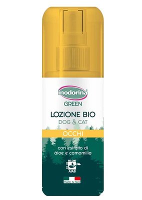Лосьон Inodorina Lozione Bio Green Occhi с экстрактом алоэ и ромашки для очистки глаз у кошек и собак, 100 мл (2800010002) 5694 фото