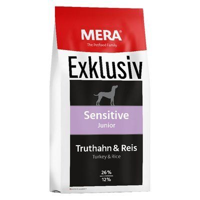 Мера Mera Exklusiv Sensitive Junior индейка и рис, сухой корм для чувствительных щенков крупных пород, 15 кг (072455) 072455 фото