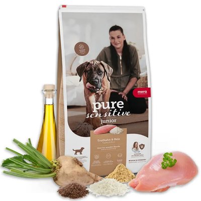 Мера Mera Pure Sensitive Junior Truthahn & Reis сухий корм з індичкою та рисом для молодих собак-юніорів, 4 кг (056934) 6471 фото