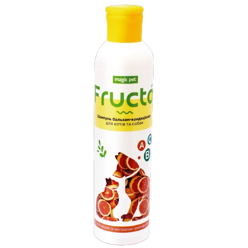 Magic Pet Fructa 3:1 шампунь бальзам-кондиционер с экстрактом грейпфрута для кошек и собак, 220 мл (9019) 6623 фото