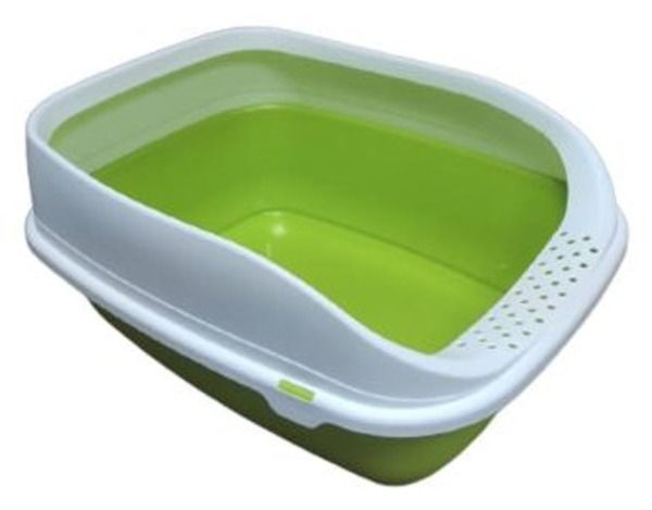 Туалет-лоток Бета Плюс Макси 49*39*17 см Beta Plus Maxi пластиковый с рамкой для больших кошек, цвет зелёный 5142 фото