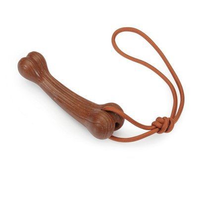 Игрушка для собак CAMON косточка из бамбука на веревке, 16,5 см AD531 фото