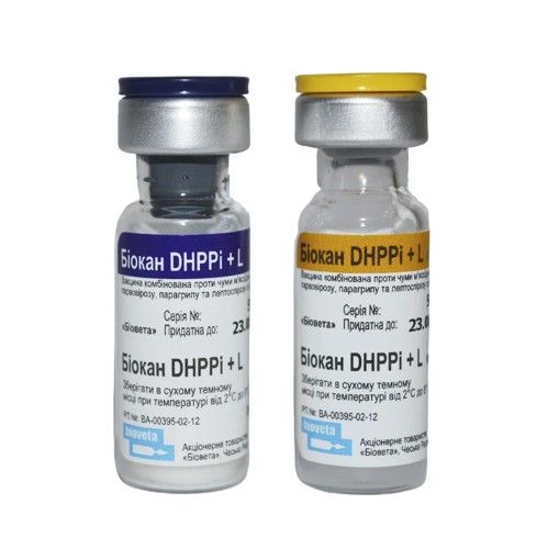 Біокан DHPPI+L Biocan DHPPI+L вакцина для собак (чума, гепатит, парвовіроз, парагрип, лептоспіроз), 1 доза 332 фото