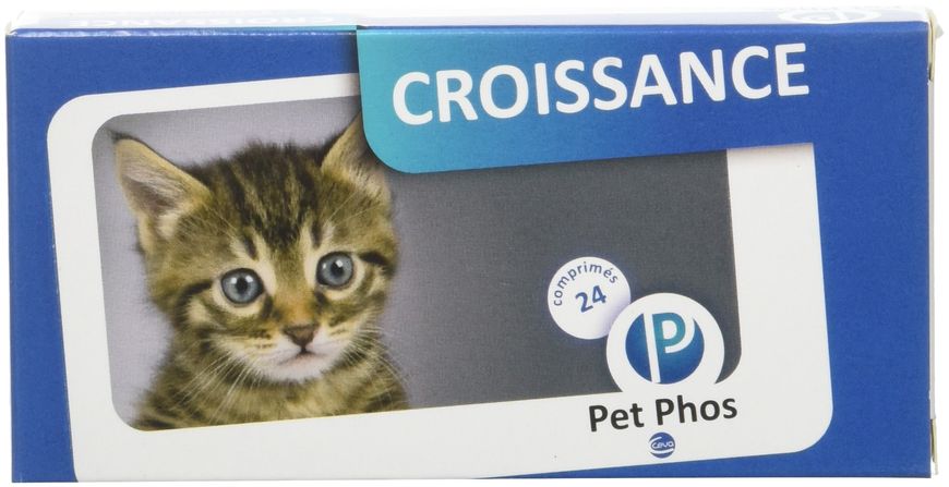 Ceva Pet Phos Croissance Cat витаминно-минеральная добавка для котят, беременных и кормящих кошек, 24 таблетки 5745 фото