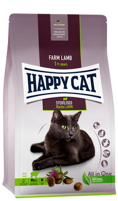 Happy Cat Sterilised Weide Lamm сухой корм с ягненком для стерилизованных кошек и кастрированных котов, 4 кг (70585) 6932 фото