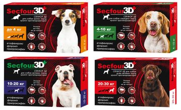 Капли Secfour 3D для собак