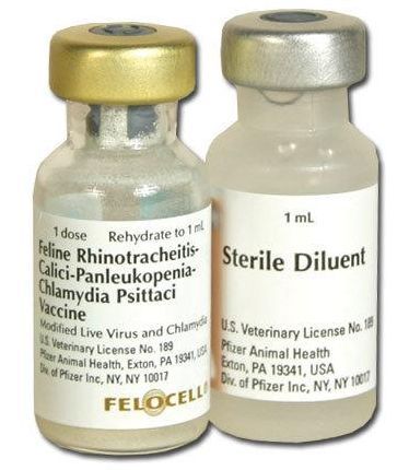 Фелоцел 4 Felocell 4 вакцина против вирусного ринотрахеита, панлейкопении и хламидиоза у кошек, 1 доза 968 фото